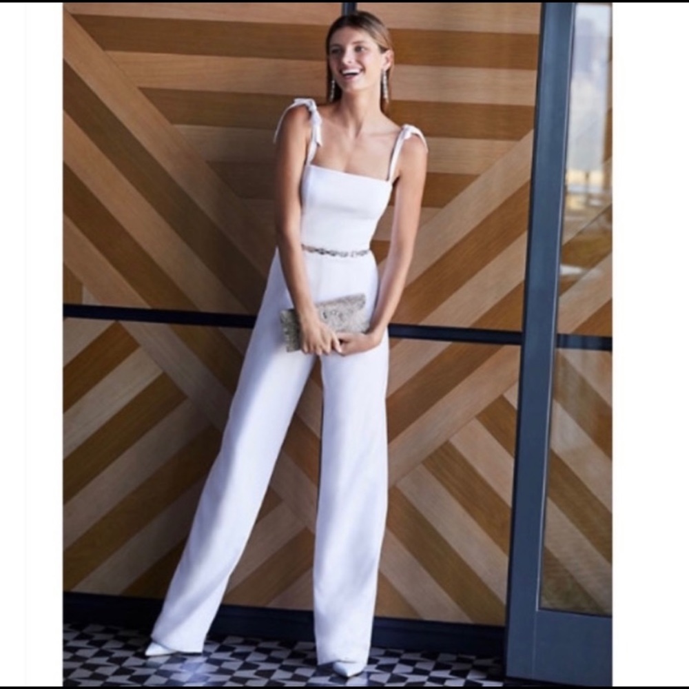 BHLDN Theia Trinity White Wedding Jumpsuit